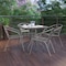 Flash Furniture Lila 31.5in Square Glass Top Metal Table with 4 Silver Aluminum Slat Stack Chairs TLH-0732SQ-017CSV4-GG - alternate 6